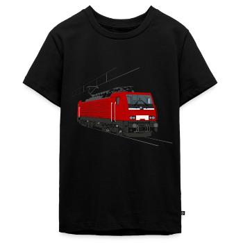 Eisenbahn Elektrolokomotive - Teenager Premium Bio T-Shirt - Schwarz - Vorne - AI Model Teenager Male light (155cm)