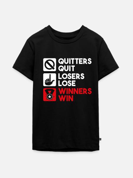 Gewinner Gewinnen Motivationsspruch - Teenager Premium Bio T-Shirt - Schwarz