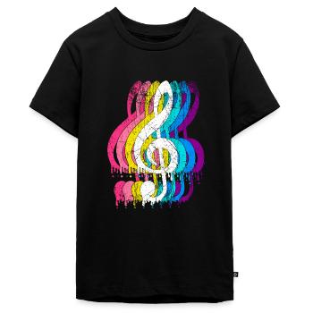 Musiker Notenschlüssel Violinschlüssel Musik - Teenager Premium Bio T-Shirt - Schwarz - Vorne - AI Model Teenager Male light (155cm)