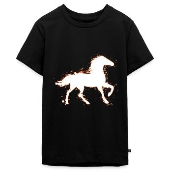 Pferd Pferde - Teenager Premium Bio T-Shirt - Schwarz - Vorne - AI Model Teenager Male light (155cm)