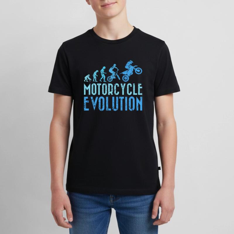 Motorcyclist Evolution Human Development Teenager Premium Organic T-Shirt