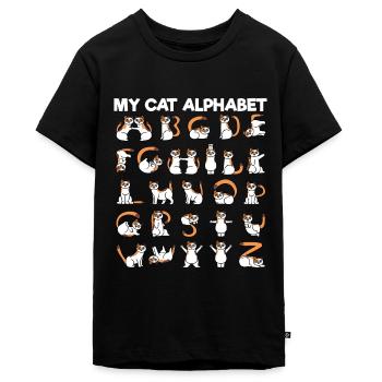Mein Katzenalphabet ABC Katzen Buchstaben Katze - Teenager Premium Bio T-Shirt - Schwarz - Vorne - AI Model Teenager Male light (155cm)