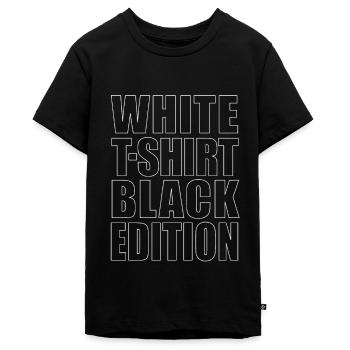 T-shirt blanc Black Edition - T-shirt Premium bio Ado - noir - Devant - AI Model Teenager Male light (155cm)
