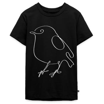 Vogel one line Geschenk Weihnachten süß - Teenager Premium Bio T-Shirt - Schwarz - Vorne - AI Model Teenager Male light (155cm)