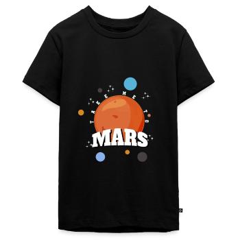 Mars planeet cadeau rode planeet - Tieners Premium Bio T-shirt - zwart - Voor - AI Model Teenager Male light (155cm)