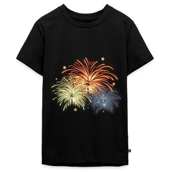 Feuerwerk Silvester Geschenk - Teenager Premium Bio T-Shirt - Schwarz - Vorne - AI Model Teenager Male light (155cm)