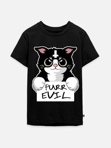 Purr Evil - Teenager Premium Bio T-Shirt - Schwarz