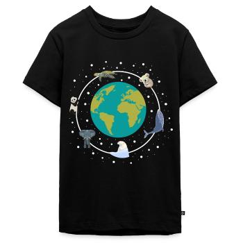 Naturschutz Umweltschutz Planet Erde Wildtiere - Teenager Premium Bio T-Shirt - Schwarz - Vorne - AI Model Teenager Male light (155cm)