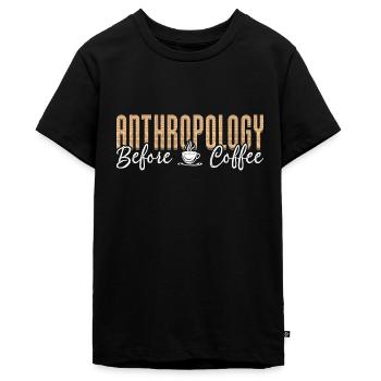Anthropology Before Coffee Forensic Coffee Lover - Teenager Premium Bio T-Shirt - Schwarz - Vorne - AI Model Teenager Male light (155cm)