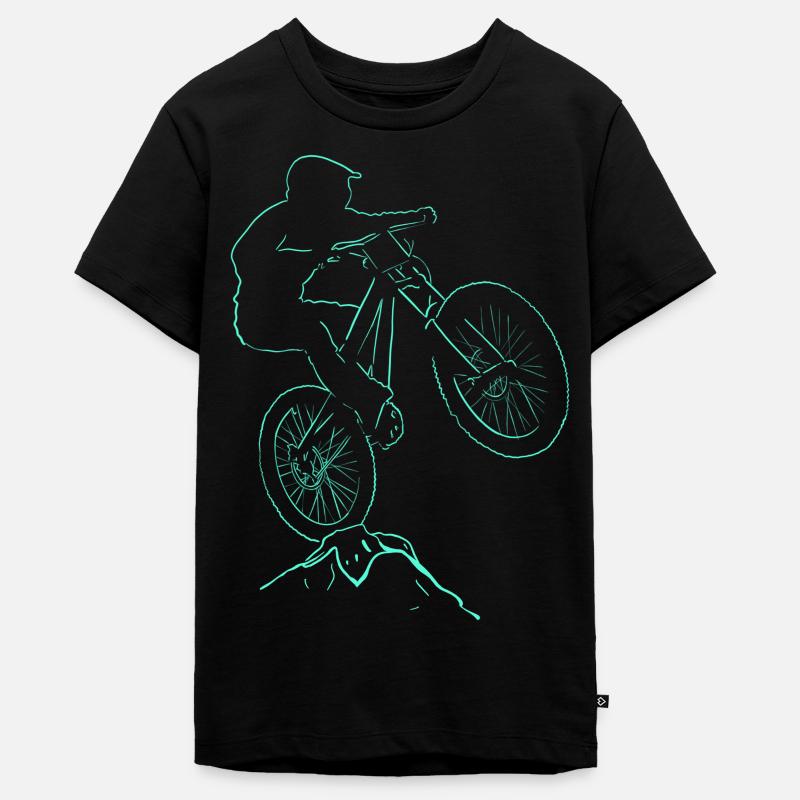 Biker velo descente - T-shirt Premium bio Ado - noir