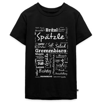 Die man essen kann auf schwäbisch - Teenager Premium Bio T-Shirt - Schwarz - Vorne - AI Model Teenager Male light (155cm)
