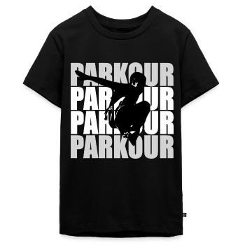 Parkour - Teenager Premium Bio T-Shirt - Schwarz - Vorne - AI Model Teenager Male light (155cm)
