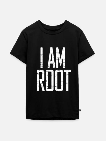 I AM ROOT - Teenager Premium Bio T-Shirt - Schwarz