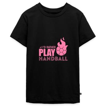 Handballerin Handballerin Handballerin - Teenager Premium Bio T-Shirt - Schwarz - Vorne - AI Model Teenager Male light (155cm)