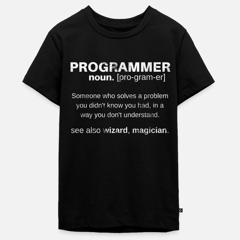 Funny gift programmer computer explanation - Teenager Premium Organic T-Shirt - black