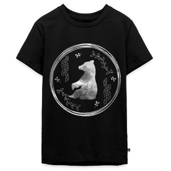 Bär Tier Bären Geschenk Natur Zeichnung Braunbär - Teenager Premium Bio T-Shirt - Schwarz - Vorne - AI Model Teenager Male light (155cm)