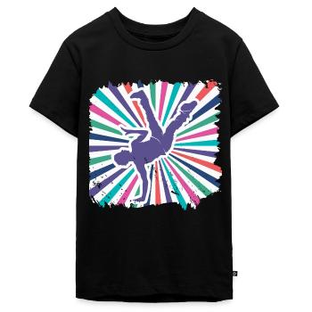 Breakdance - T-shirt Premium bio Ado - noir - Devant - AI Model Teenager Male light (155cm)