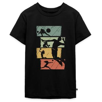 Volleyball Volleyballer Beachvolleyball Geschenk - Teenager Premium Bio T-Shirt - Schwarz - Vorne - AI Model Teenager Male light (155cm)