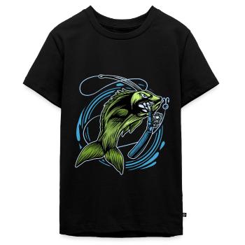 Angeln - Teenager Premium Bio T-Shirt - Schwarz - Vorne - AI Model Teenager Male light (155cm)