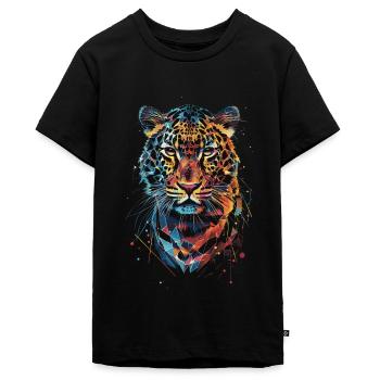 Léopard - T-shirt Premium bio Ado - noir - Devant - AI Model Teenager Male light (155cm)