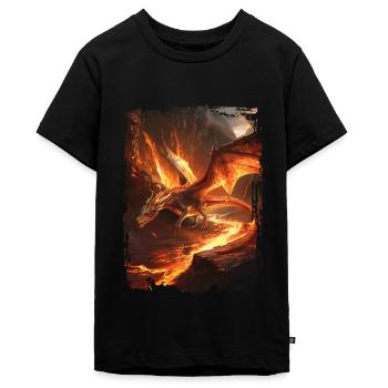 Drachen - Teenager Premium Bio T-Shirt - Schwarz - Vorne - AI Model Teenager Male light (155cm)