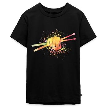 Schlagzeug Drums Drumstick Drummer Musik Band Rock - Teenager Premium Bio T-Shirt - Schwarz - Vorne - AI Model Teenager Male light (155cm)