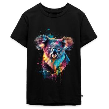Koala - Teenager Premium Bio T-Shirt - Schwarz - Vorne - AI Model Teenager Male light (155cm)