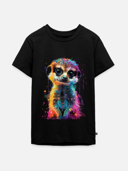 Erdmännchen - Teenager Premium Bio T-Shirt - Schwarz