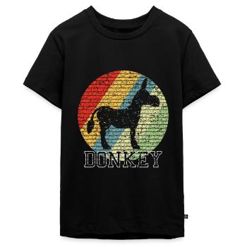 Esel - Teenager Premium Bio T-Shirt - Schwarz - Vorne - AI Model Teenager Male light (155cm)