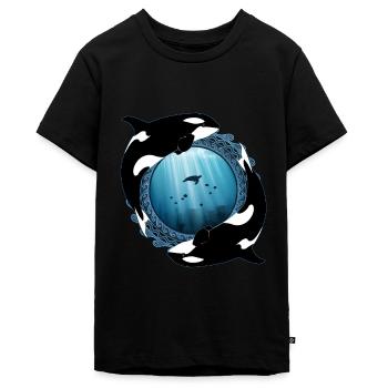 Orca Killerwale - Teenager Premium Bio T-Shirt - Schwarz - Vorne - AI Model Teenager Male light (155cm)