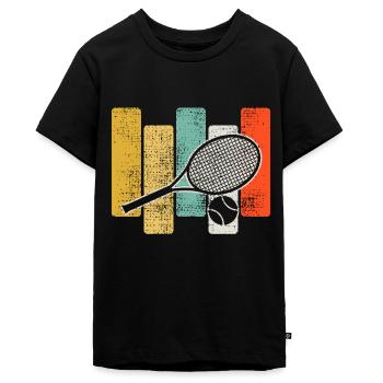 TENNIS SCHLAEGER - T-shirt Premium bio Ado - noir - Devant - AI Model Teenager Male light (155cm)
