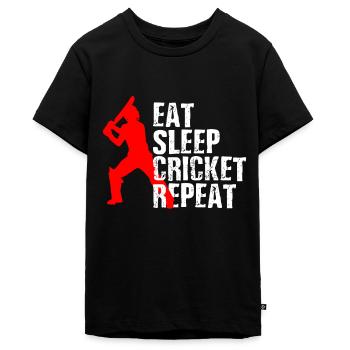 Cricket Cricket Cricket - Teenager Premium Organic T-Shirt - black - Front - AI Model Teenager Male light (155cm)