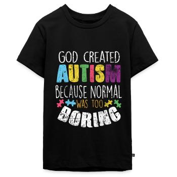 autistique - T-shirt Premium bio Ado - noir - Devant - AI Model Teenager Male light (155cm)