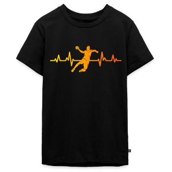 Handballer Herzlinie Handball Handballspieler - Teenager Premium Bio T-Shirt - Schwarz - Vorne - AI Model Teenager Male light (155cm)