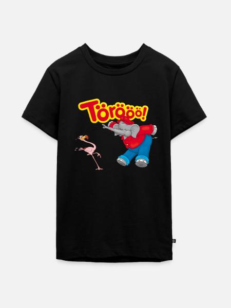 Benjamin Blümchen mit Flamingo Törööö! - Teenager Premium Bio T-Shirt - Schwarz