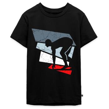 schwimmer schwimmsportler - Teenager Premium Bio T-Shirt - Schwarz - Vorne - AI Model Teenager Male light (155cm)