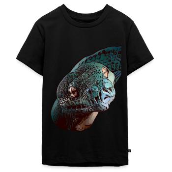 Schlange Schlangen Schlangenmotiv Tiergesicht Tier - Teenager Premium Bio T-Shirt - Schwarz - Vorne - AI Model Teenager Male light (155cm)