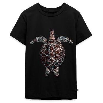 Schildkröte Tiermotiv Schildkröten Tier Motiv - Teenager Premium Bio T-Shirt - Schwarz - Vorne - AI Model Teenager Male light (155cm)