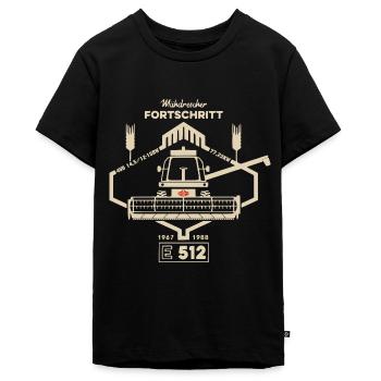 FORTSCHRITT Mähdrescher E 512 DDR ostalgie LPG - Teenager Premium Bio T-Shirt - Schwarz - Vorne - AI Model Teenager Male light (155cm)