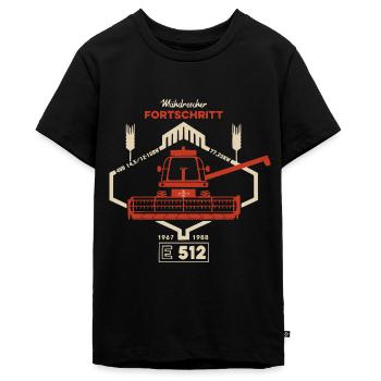 FORTSCHRITT Mähdrescher E512 DDR LPG - Teenager Premium Bio T-Shirt - Schwarz - Vorne - AI Model Teenager Male light (155cm)