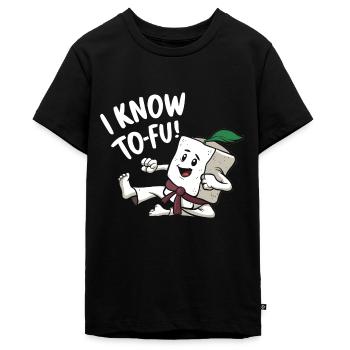 Tofu Lustiges - Teenager Premium Bio T-Shirt - Schwarz - Vorne - AI Model Teenager Male light (155cm)
