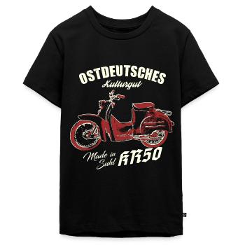 Simson KR50 - Ostdeutsches Kulturgut - Teenager Premium Bio T-Shirt - Schwarz - Vorne - AI Model Teenager Male light (155cm)