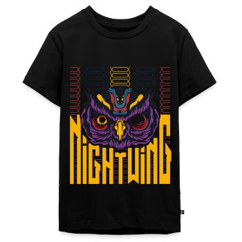 Nightwing Owl Trendy - Teenager Premium Organic T-Shirt - black - Front - AI Model Teenager Male light (155cm)