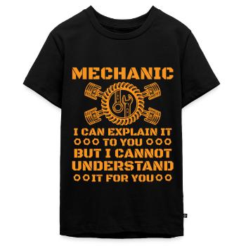 mechanic - Teenager Premium Organic T-Shirt - black - Front - AI Model Teenager Male light (155cm)