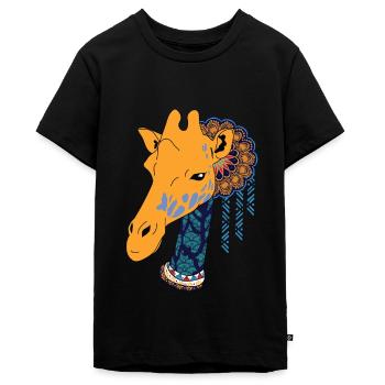 Girafe nomade mondiale - T-shirt Premium bio Ado - noir - Devant - AI Model Teenager Male light (155cm)