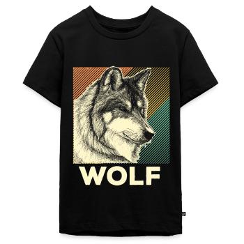 Wolf Wölfe Hund Tier Natur Tierschutz Geschenk - Teenager Premium Bio T-Shirt - Schwarz - Vorne - AI Model Teenager Male light (155cm)