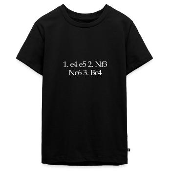 Chess Italian opening - Teenager Premium Organic T-Shirt - black - Front - AI Model Teenager Male light (155cm)