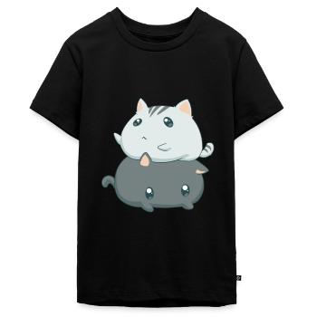 Kawaii-katter - Ekologisk premium-T-shirt tonåring - svart - Fram - AI Model Teenager Male light (155cm)