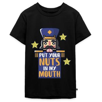 Nussknacker knackt Nüsse - Teenager Premium Bio T-Shirt - Schwarz - Vorne - AI Model Teenager Male light (155cm)