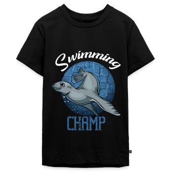 Sea Lion - Teenager Premium Organic T-Shirt - black - Front - AI Model Teenager Male light (155cm)